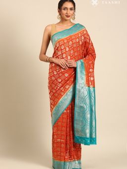 Taashi - Teal Ember Saree