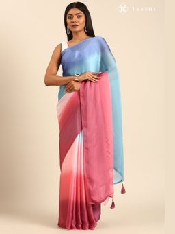 Taashi - The Azure and Rose Dawn Saree
