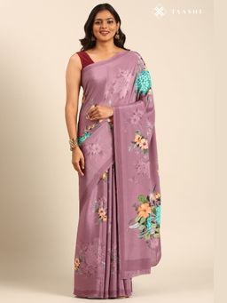 Taashi - Amethyst Bloom Saree