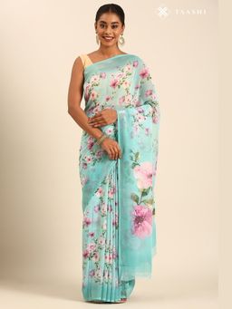Taashi - Aqua Peony Whisper Saree