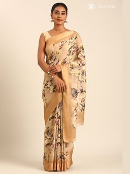 Taashi - English Rose Ivory Saree