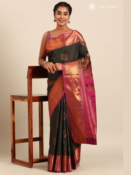 Taashi - Charcoal Cadence Saree