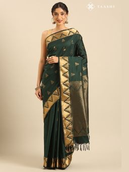 Taashi - The Midnight Emerald Saree