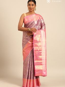 Taashi - Champagne Diaper Matrix Saree