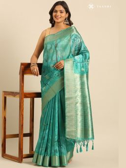 Taashi - Azure Trellis Saree