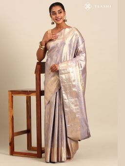 Taashi - Lilac Medallion Gilt Saree