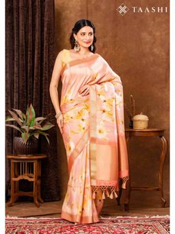 Taashi - Saffron Rose Shimmer Saree