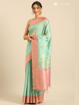 Taashi - The Pastel Mint Leaf Saree