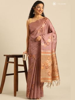 Taashi - The Onion Pink Floral Lane Saree