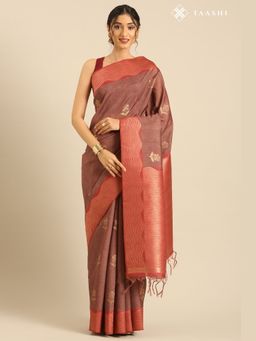 Taashi - The Crimson Wave Crest Saree