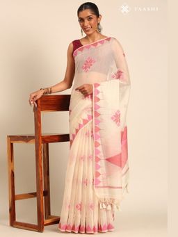 Taashi - The Interwoven Grid Saree