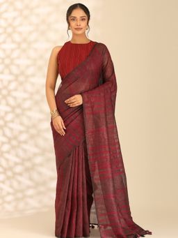 Taashi - The Iron Garnet Saree
