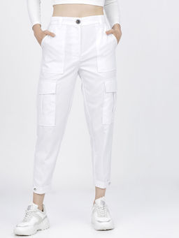 TOKYO TALKIES - Women White Solid Trouser