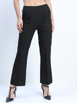 TOKYO TALKIES - Women Black Solid Formal Trouser