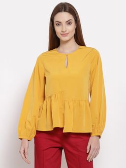 Ayrolane - Mustard Ruffle Detail Top
