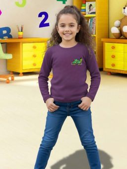 RIGO - Purple Cotton Round Neck T-Shirt