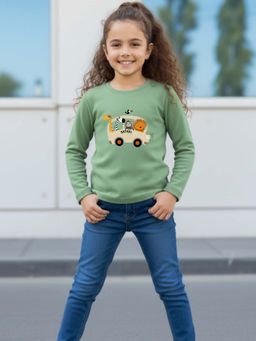 RIGO - Green Cotton Round Neck T-Shirt