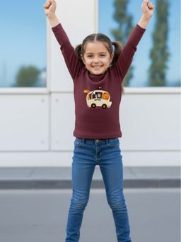 RIGO - Maroon Cotton Round Neck T-Shirt