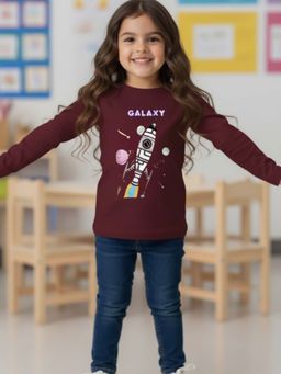 RIGO - Maroon Cotton Round Neck T-Shirt