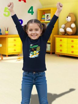 RIGO - Navy Blue Cotton Round Neck T-Shirt