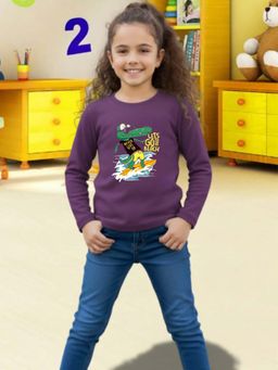 RIGO - Purple Cotton Round Neck T-Shirt