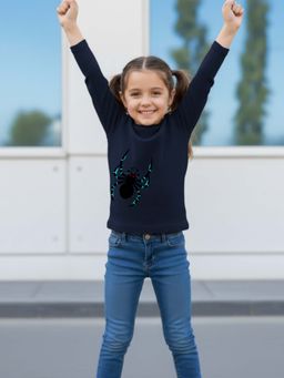 RIGO - Navy Blue Cotton Round Neck T-Shirt