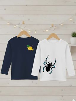 RIGO - Multi-Color Cotton Round Neck T-Shirt (Pack of 2)