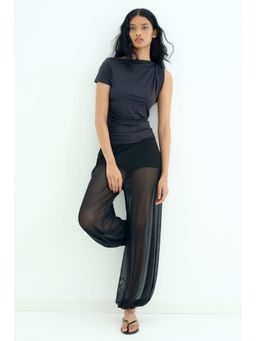 H&M - Women Black Draped One-Shoulder Top