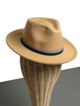 CHOKORE - Unisex Vintage & Durable Solid Beige Fedora Hat