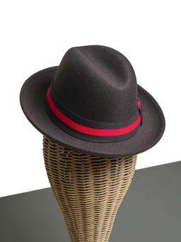 CHOKORE - Unisex Double-Tone Solid Black Fedora Hat