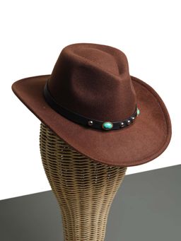 CHOKORE - Unisex Solid Brown Cowboy Hat