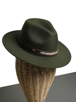 CHOKORE - Unisex Comfortable Solid Green Fedora Hat