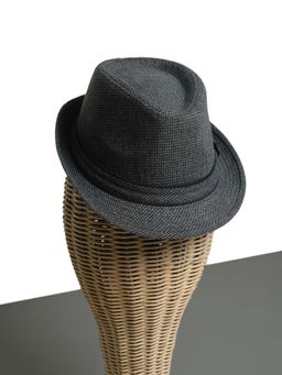 CHOKORE - Unisex Classic Plaid Breathable Solid Grey Fedora Hat