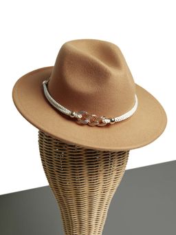 CHOKORE - Unisex Casual Solid Brown Fedora Hat