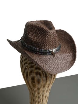 CHOKORE - Unisex Handcrafted Textured Brown Cowboy Hat