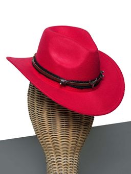 CHOKORE - Unisex Outdoor American Pattern Solid Red Cowboy Hat