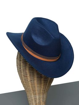 CHOKORE - Unisex Comfortable Solid Navy Blue Cowboy Hat