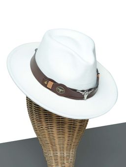 CHOKORE - Unisex Stylish Solid White Fedora Hat