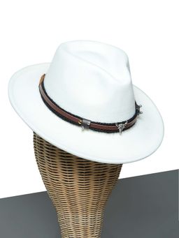 CHOKORE - Unisex Casual American Style Solid White Fedora Hat