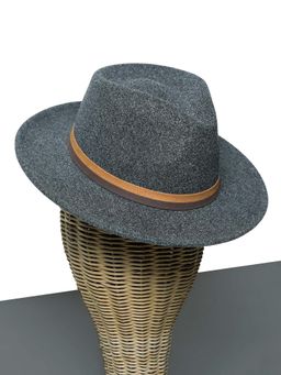 CHOKORE - Unisex Casual Outdoor Solid Grey Fedora Hat
