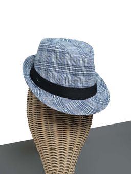 CHOKORE - Unisex Classic Plaid Pattern Checks Grey Fedora Hat