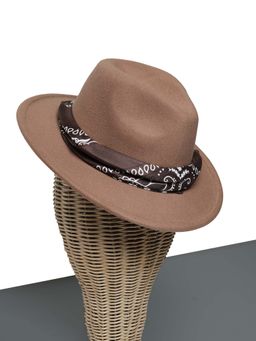 CHOKORE - Unisex Trendy Boho Chic Solid Brown Fedora Hat