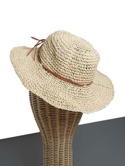 CHOKORE - Unisex Woven Floppy Sun Textured Beige Cowboy Hat