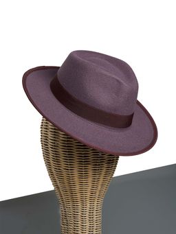 CHOKORE - Unisex Vintage Jazz Party Solid Purple Fedora Hat