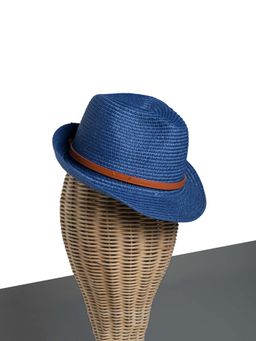 CHOKORE - Unisex Classic Jazz Textured Blue Fedora Hat
