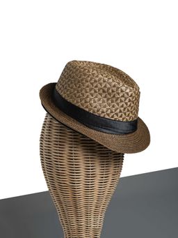 CHOKORE - Unisex Textured Panama Summer Textured Brown Cowboy Hat