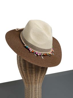CHOKORE - Unisex Coastal Summer Straw Colorblock Multi-Color Cowboy Hat