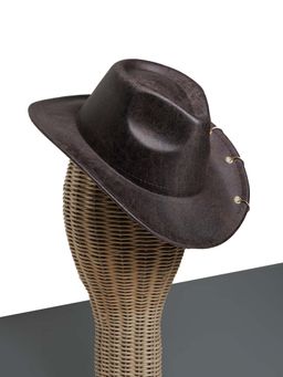 CHOKORE - Unisex Leather Solid Brown Cowboy Hat