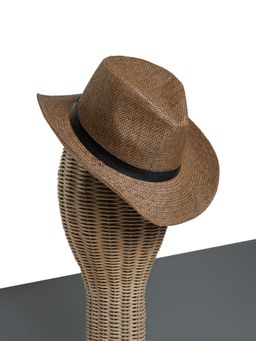 CHOKORE - Unisex Sunshade Textured Brown Fedora Hat