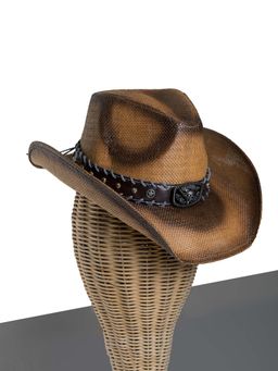 CHOKORE - Unisex Handcrafted Textured Brown Cowboy Hat